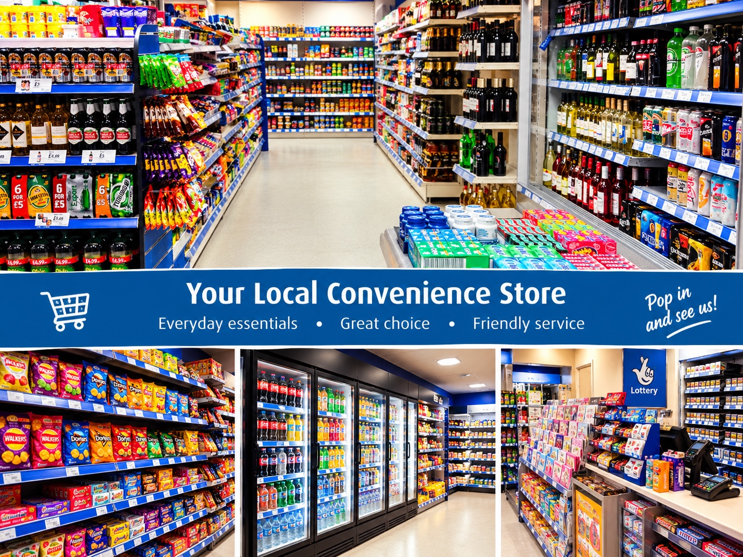 A look inside Lifestyle Express: everyday groceries, snacks, chilled drinks and the shop counter. Your local convenience store — everyday essentials, great choice, friendly service.